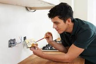 electrician fixing plug